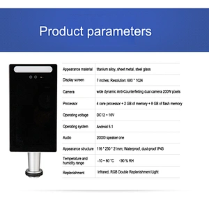 Fast Speed Scanning Camera Facial Recognition Time Attendance Device