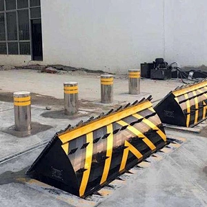 Automatic electrical rising bollard with led light parking safety hydraulic bollard traffic bollard with led
