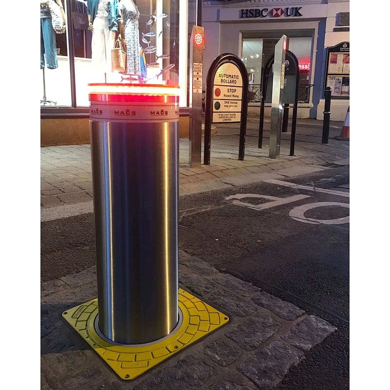 Automatic remote control electric bollards with 6 mm case