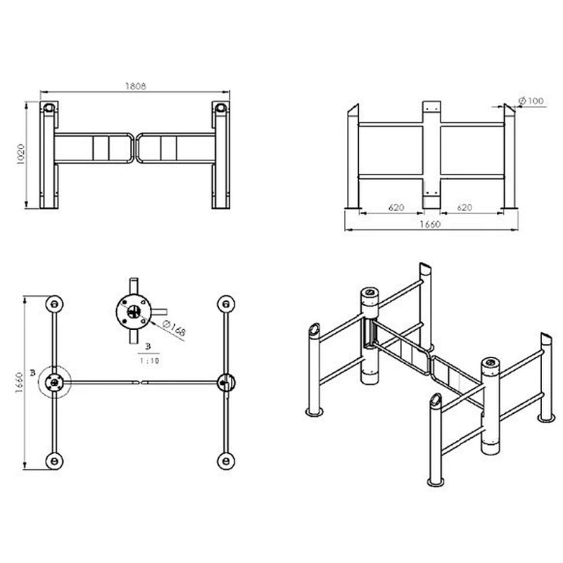 Factory Price Automatic Swing Turnstile Gate For Sale