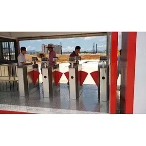 Luxury Security Control Glass Flap Turnstile for Airport and Metro/CE approved high-tech barcode scanner electronic turnstile