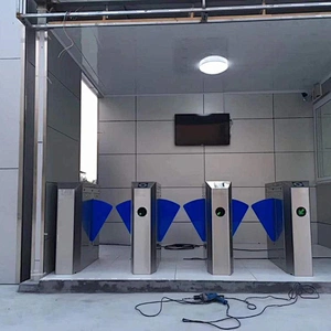 Luxury Security Control Glass Flap Turnstile for Airport and Metro/CE approved high-tech barcode scanner electronic turnstile