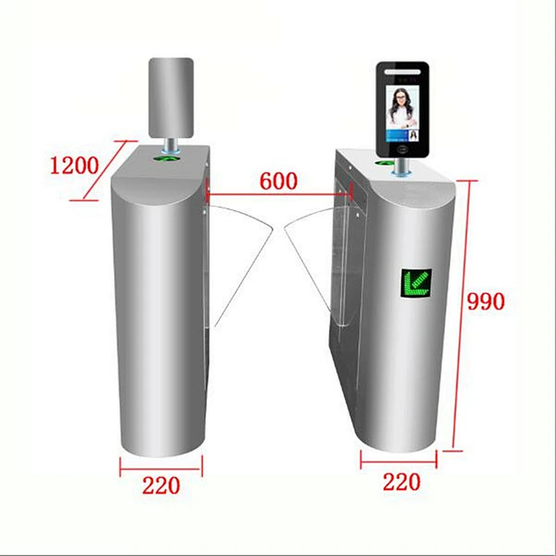 China Factory Flap Turnstile System QR Code Reader Wing Turnstile ESD Auto Gate in Malaysia