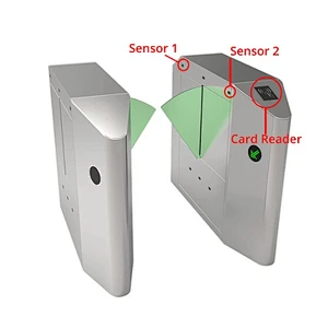 Most Popular IC Card Reader Flap Sliding Barrier Gate Biometrical Recognition Facial Turnstile