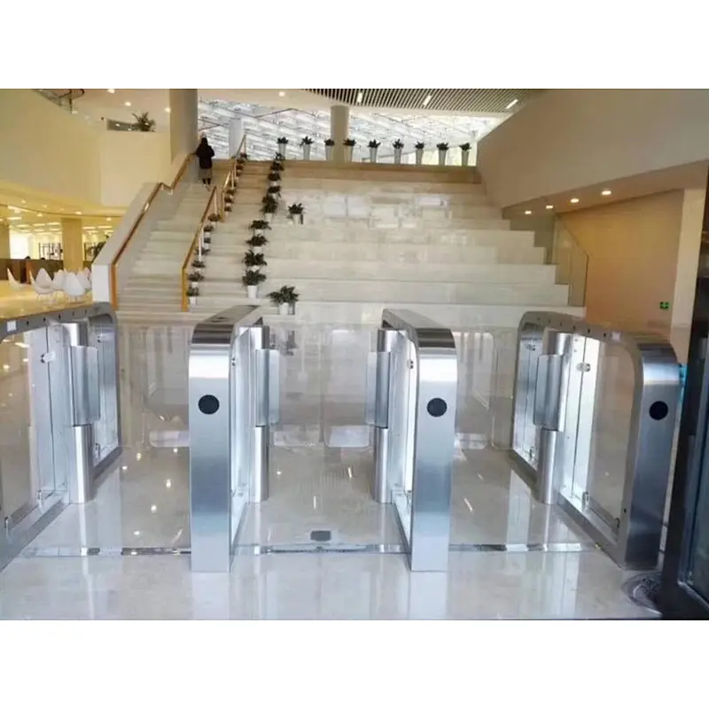 Security Access Control Products Double Aluminium Acrylic Glass Swing Turnstile Door