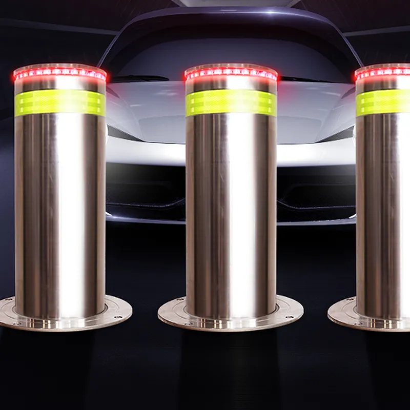 Flashing Lights Remote Control Hydraulic Bollards For Security/Single Double Triple Bollard system