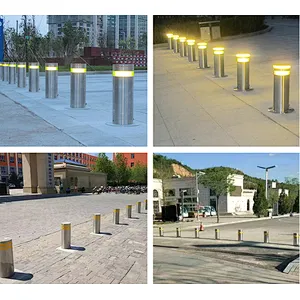 Durable Traffic Barrier Hydraulic Bollards/ Outdoor Road Bollards/ Automatic Bollard With Light