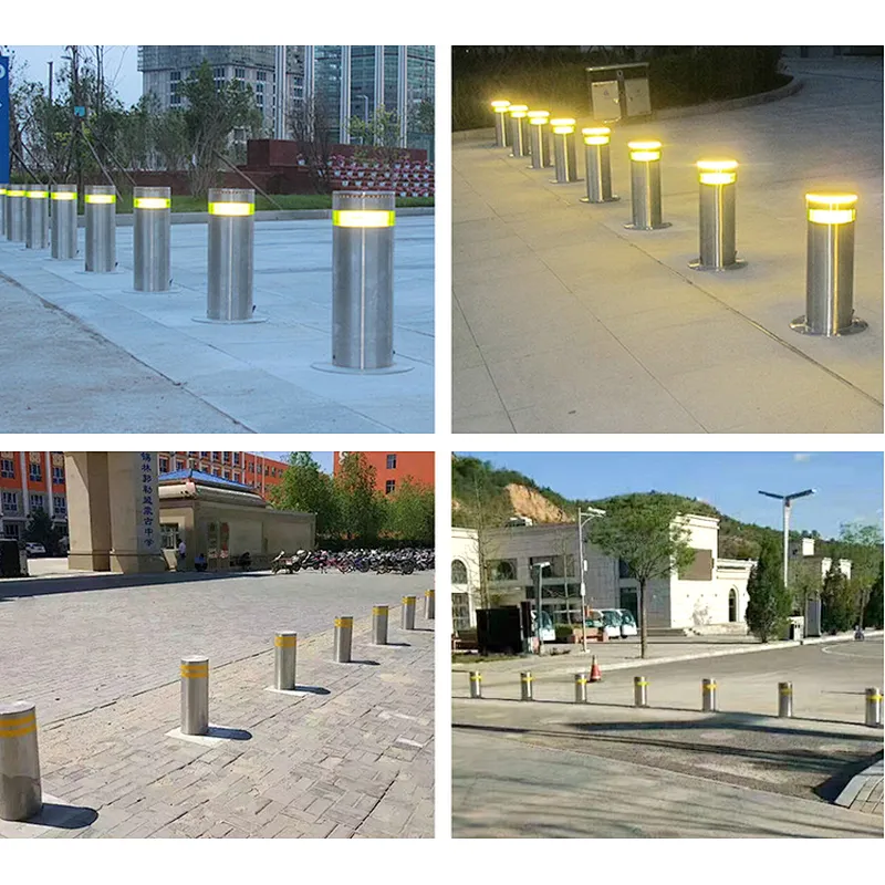 Durable Traffic Barrier Hydraulic Bollards/ Outdoor Road Bollards/ Automatic Bollard With Light