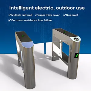 Card Access Control Stainless Steel Swing Gate Card Reader Barrier Turnstile Gate