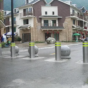 Security retractable road block barriers automatic rising bollard
