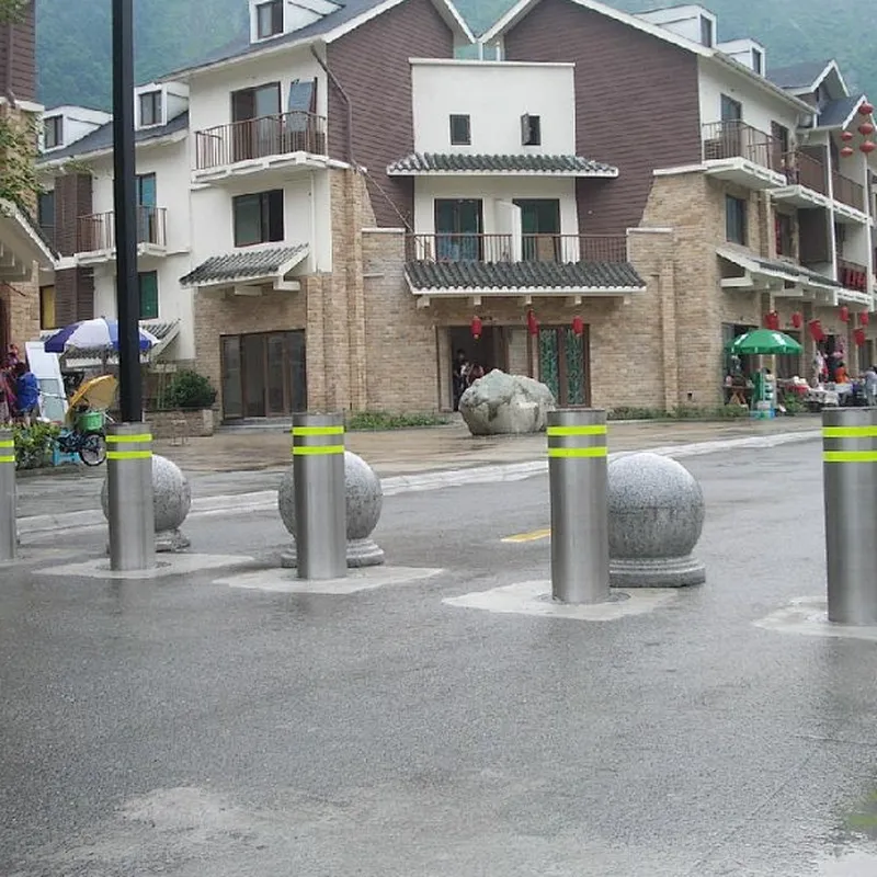 Security retractable road block barriers automatic rising bollard