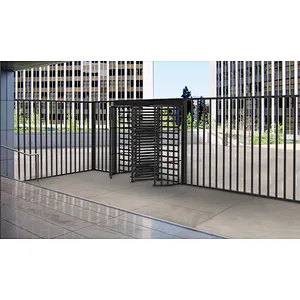 QR code reader access control double directional full height tall turnstile gate