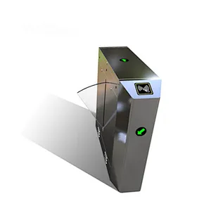 Automatic Pedestrian Waist High 304 Stainless Steel Flap Turnstile with RFID card/Fingerprint Reader