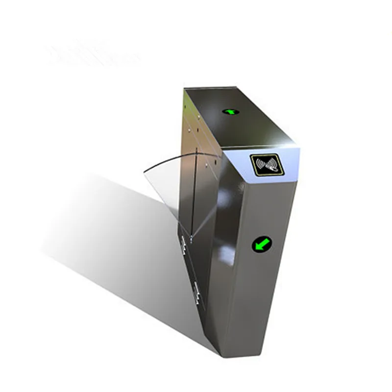 Automatic Pedestrian Waist High 304 Stainless Steel Flap Turnstile with RFID card/Fingerprint Reader
