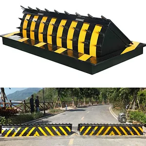 Security Protection Traffic Vehicle Barrier Road Blocker A3 Steel Hydraulic System With Spikes
