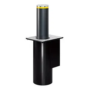 Automatic retractable hydraulic stainless steel security bollard with LED light 219mm cylinder for vehicle access control