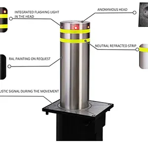 Full Automatic Security Parking Hydraulic Bollard /Aquare Base Hydraulic Bollard System