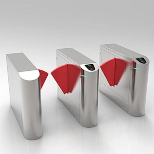 Modern 304 Automatic Anti-Tailgating Turnstile Optical Flap Barrier With Infrared Sensor