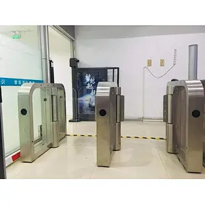 Security Access Control Products Double Aluminium Acrylic Glass Swing Turnstile Door