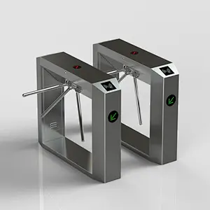 Automatic Pedestrian Waist High 304 Stainless Steel Tripod Swing Turnstile with RFID Card Tripod Turnstile Gate