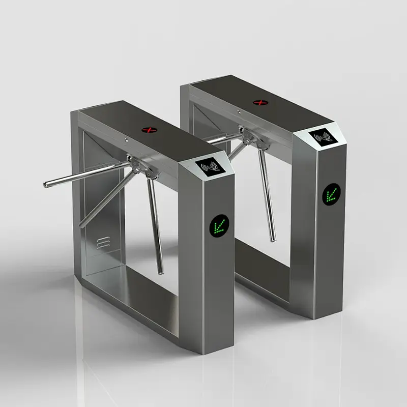Automatic Pedestrian Waist High 304 Stainless Steel Tripod Swing Turnstile with RFID Card Tripod Turnstile Gate