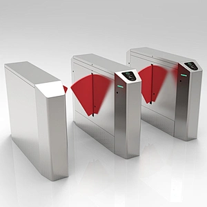 Modern 304 Automatic Anti-Tailgating Turnstile Optical Flap Barrier With Infrared Sensor