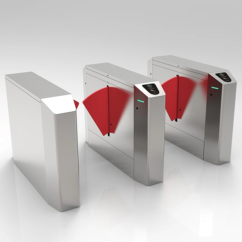 Modern 304 Automatic Anti-Tailgating Turnstile Optical Flap Barrier With Infrared Sensor