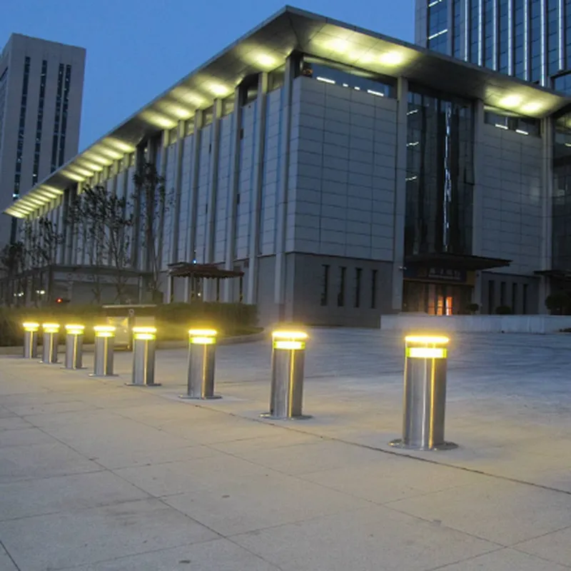 Security retractable road block barriers automatic rising lifting bollards