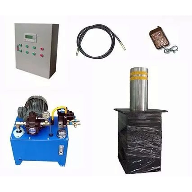 stainless steel pipe Hydraulic Remote Control automatic rising lighted bollard for sale