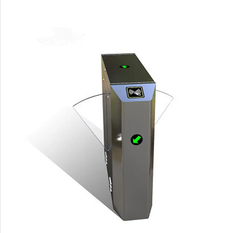 Factory Price Automatic Stainless Steel FlapTurnstile Barrier With Fingerprint or Rifd Carder Vertification