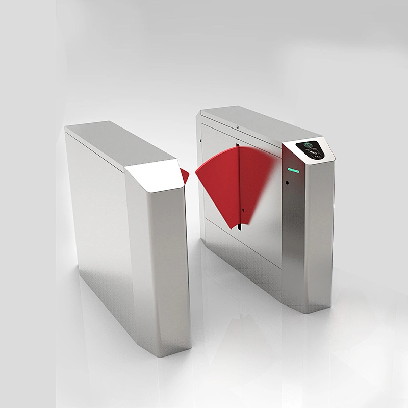 Modern 304 Automatic Anti-Tailgating Turnstile Optical Flap Barrier With Infrared Sensor