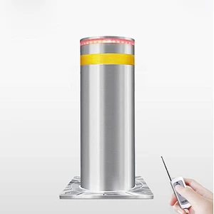 Remote Control Car Parking Systems Stainless Steel Bollards, Road Safety Product Hydraulic Rising Bollard