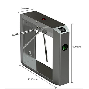 Automatic Pedestrian Waist High 304 Stainless Steel Tripod Swing Turnstile with RFID Card Tripod Turnstile Gate