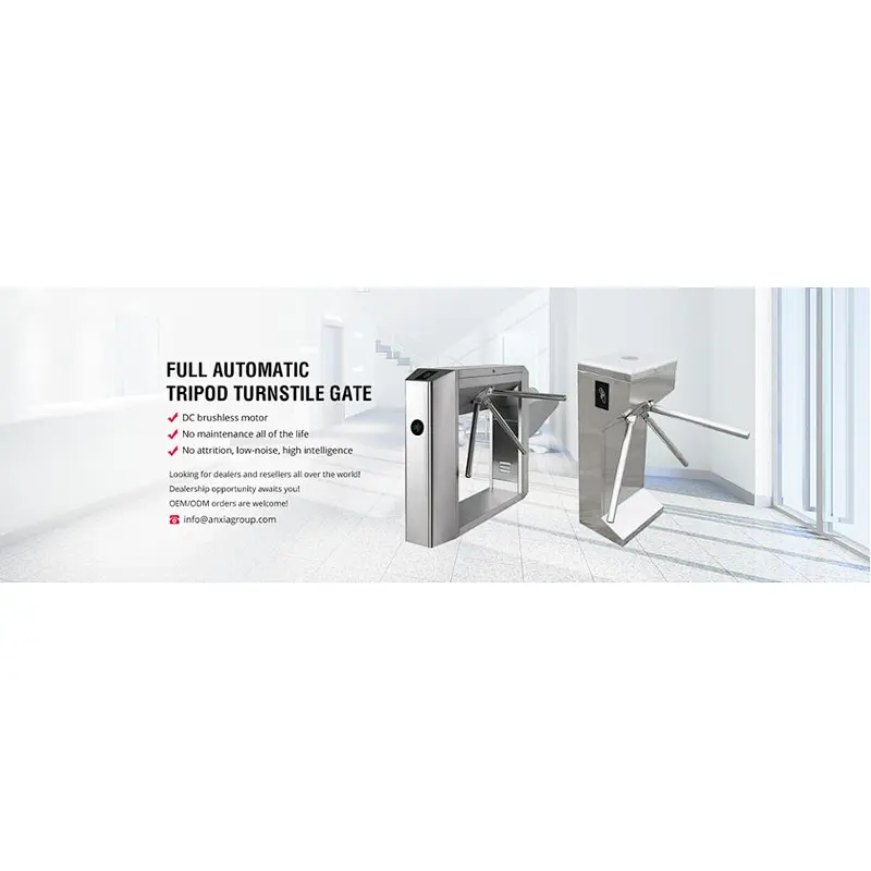 Waterproof Semi - Auto Tripod Turnstile Security Gate with RFID Card Reader
