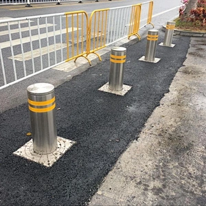 Anxia 219 mm diameter 8 mm thickness 304 Stainless Steel gate automatic Lifting Electro-hydraulic bollards