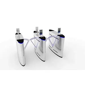 Luxury Speed lane barrier flap door optical rapid lane turnstile with visible LED high sliding glass