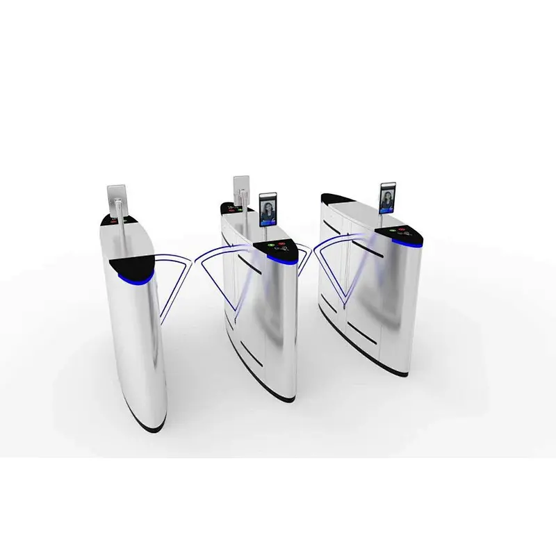 Luxury Speed lane barrier flap door optical rapid lane turnstile with visible LED high sliding glass