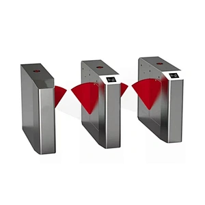 Full Automatic Bidirectional Flap Barrier Gate Door Access Control Waist Height Turnstile with RFID Interface