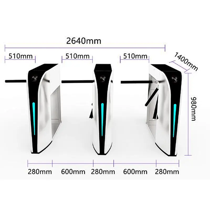 TCP/IP two door access door controllers double tripod turnstile for gym