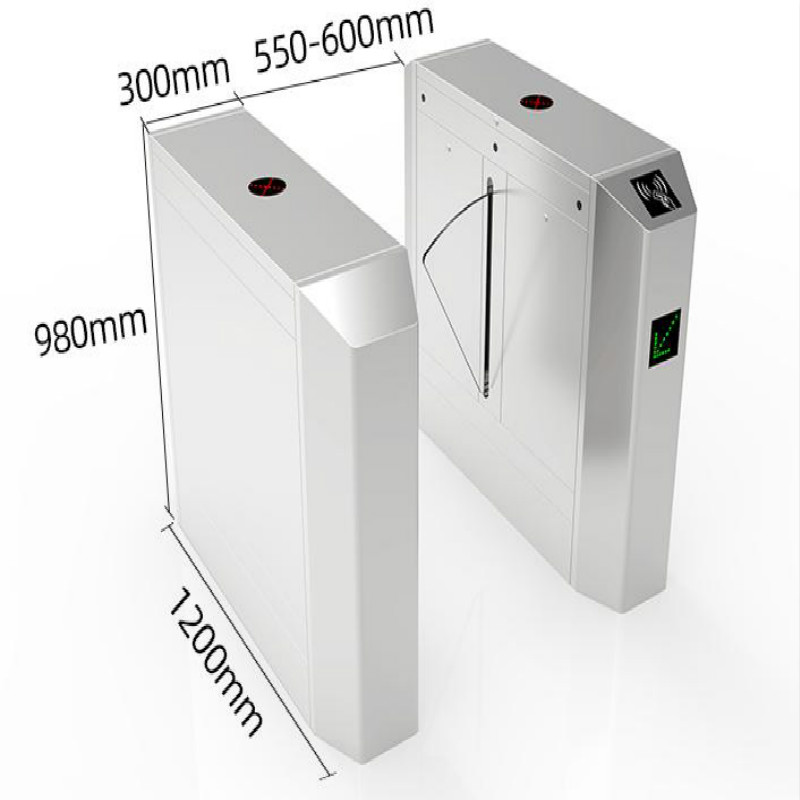 Full Automatic Flap Barrier Turnstile with Smart Card QR Code Reader