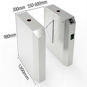 Full Automatic Flap Barrier Turnstile with Smart Card QR Code Reader