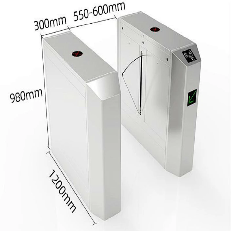 Full Automatic Flap Barrier Turnstile with Smart Card QR Code Reader