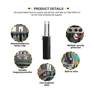 Remote Control Stainless Steel Automatic Safety Smart Parking Bollards With OEM Service