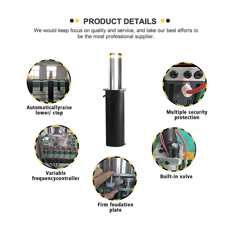 Remote Control Stainless Steel Automatic Safety Smart Parking Bollards With OEM Service