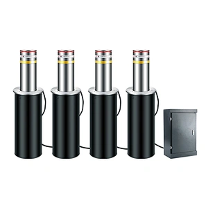Hydraulic system vehicle access control stainless steel reflective tape automatic parking bollard