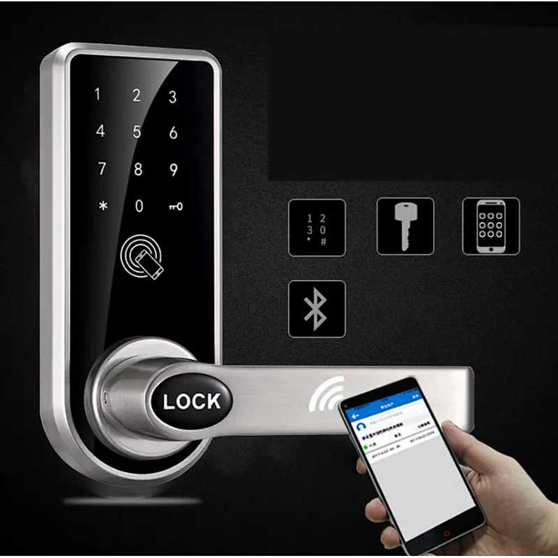 Temporary Password, RFID, Wireless App Entry Touch Screen Keypad Smart WiFi Home Door Lock