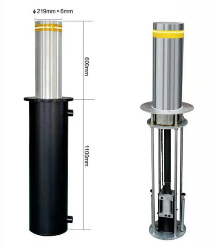 Automatic rising safety remote control hydraulic outdoor IP65 LED bollard