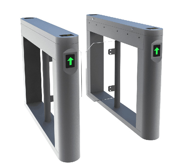 Security Entrance Scan System QR Code Sliding Turnstile Security Swing Barrier Gate For Public Lobby