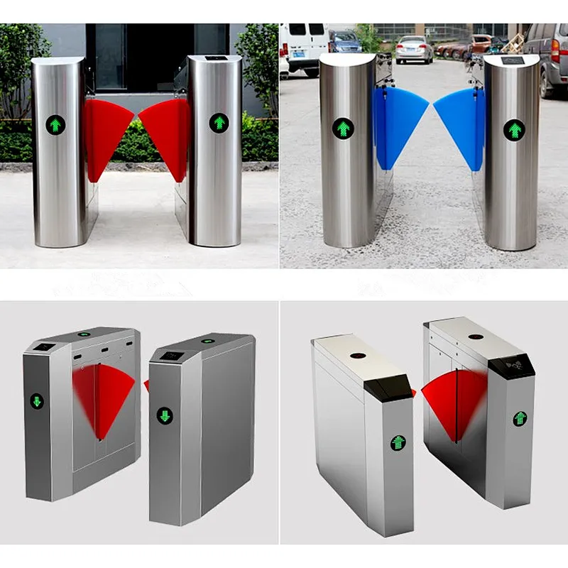 Pedestrian Entrance Automatic Flap Turnstile Access Control System