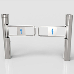 Access Control System Dc Brushless Motor Pillar Glass Swing Gate For Supermarket